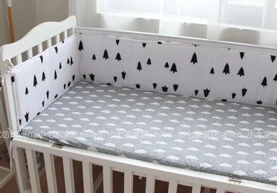 6/7pcs Cotton Crib Bedding Set Cot Baby Nursery Sets Newborn Bumpers tour de lit bébé 120*60/120*70cm | Мать и ребенок