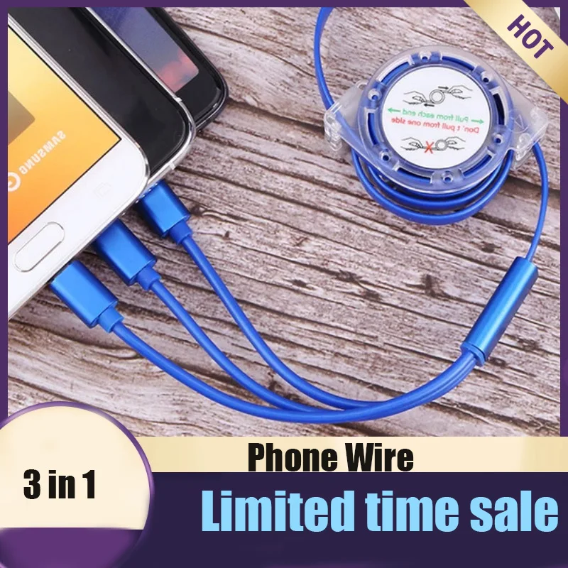 

Multi 3 In 1 Micro USB TypeC Charging Cable Keychain Data Sync Line for iPhone 11 12 Samsung Xiaomi Micro Mobile Phone Wire