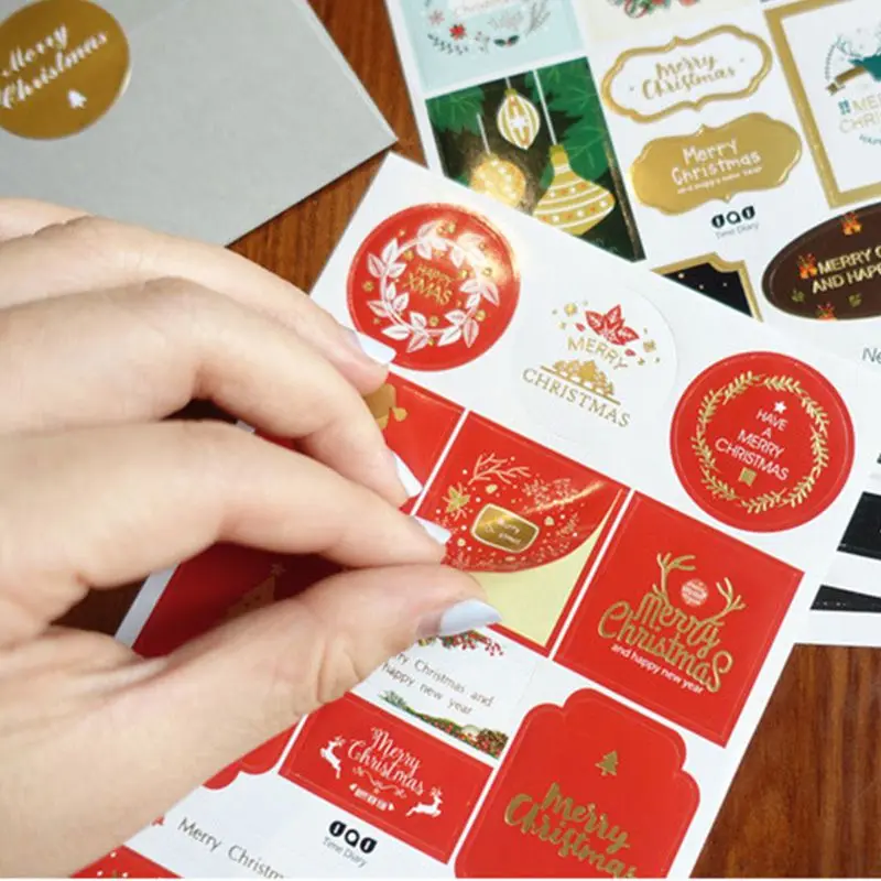 2 шт./лот Рождественское украшение подарочные бумажные наклейки Diy этикетки на