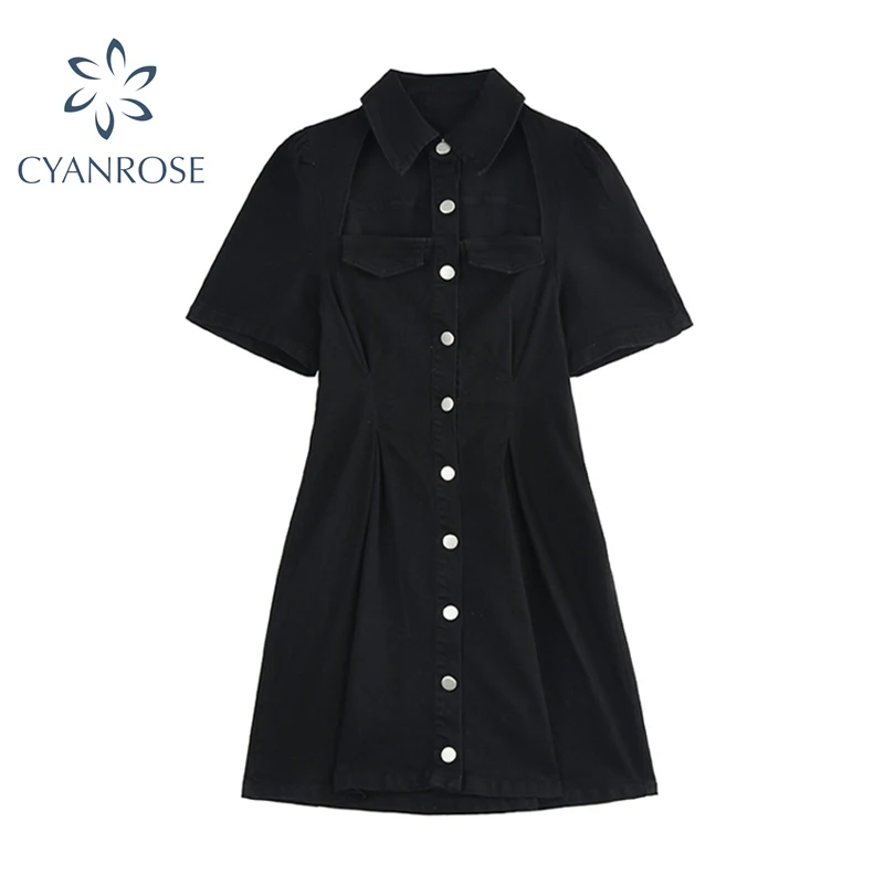 Женское ажурное платье рубашка Элегантное однобортное Ковбойское Повседневное