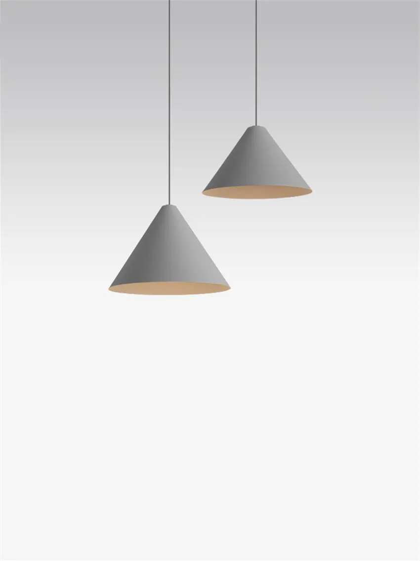 

Nordic modern black white funnel pendant lights led bedside bedroom single dining room long line pendant lamps decor lighting