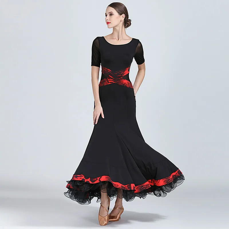 

Modern Dance Costume Women Ladies Adults Dancewear Waltzing Tango Ballroom Costume Evening Party Dress