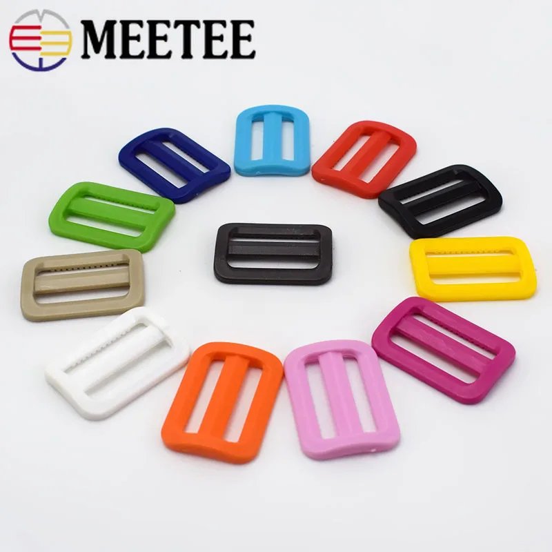 

100/200pcs Meetee 25/32/38mm Plastic Curved Tri-Glide Slider Adjustable Ring Buckle Outdoor Backpack Strap Dog Collar Accessory