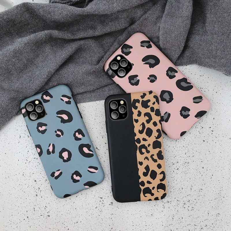 Moskado Fashion Leopard Print Phone Case For iPhone 12 Mini Pro Max 11 13 Pro Max XR XS Max 8 7 6 6s Plus SE 2020 Soft TPU Cover