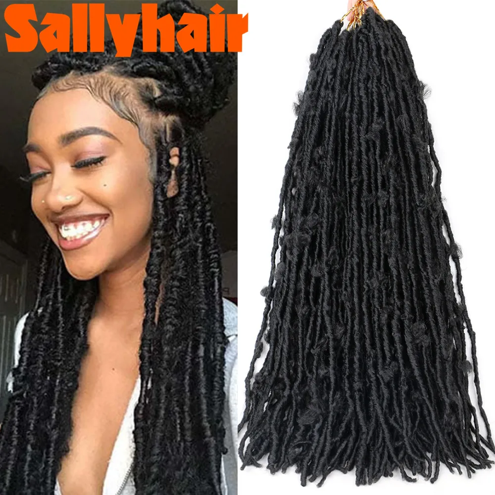 Sallyhair 18 дюймов бабочка вьющиеся искусственные локоны в стиле Crochet косы волосы для наращивания, 12 шт./пакет натуральный черный, тень, плетеные волосы, синтетика, крючок - изображение