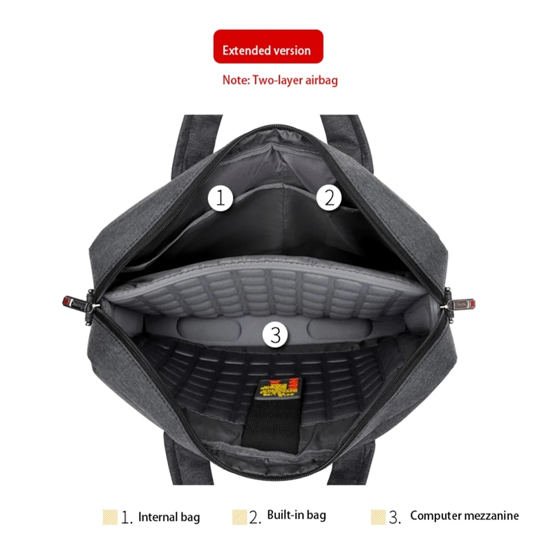 

JIQUANMEI Extended One Shoulder Shockproof Waterproof Business Red Business Office Laptop Bag