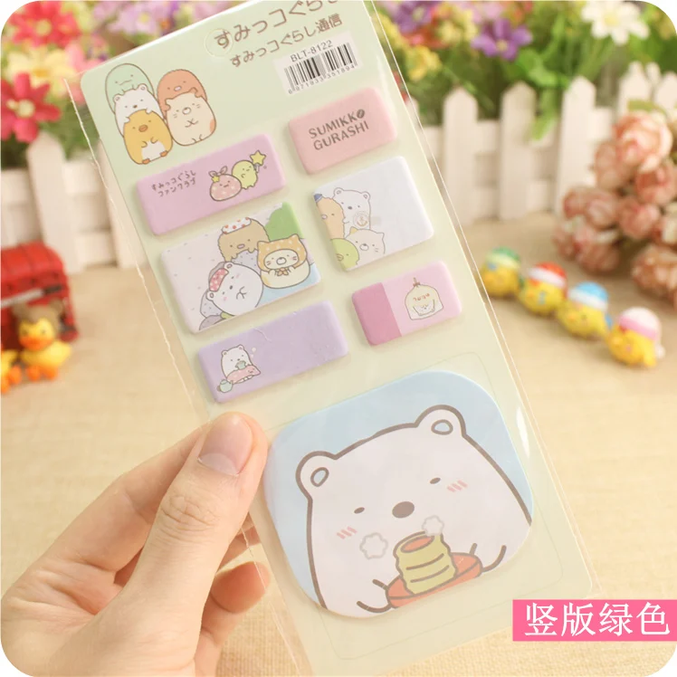 10 стилей Kawaii Corner creature Sticky Notes самоклеящийся коврик для указателей стикер
