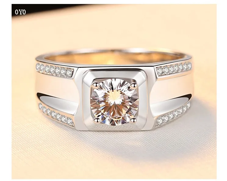 New 100% 990 Sterling Silver Korean Domineering Classic  Diamond Ring