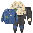 Комплект одежды для новорожденных мальчиков, топ с длинными рукавами + штаны, 2 предмета, модная одежда для малышей