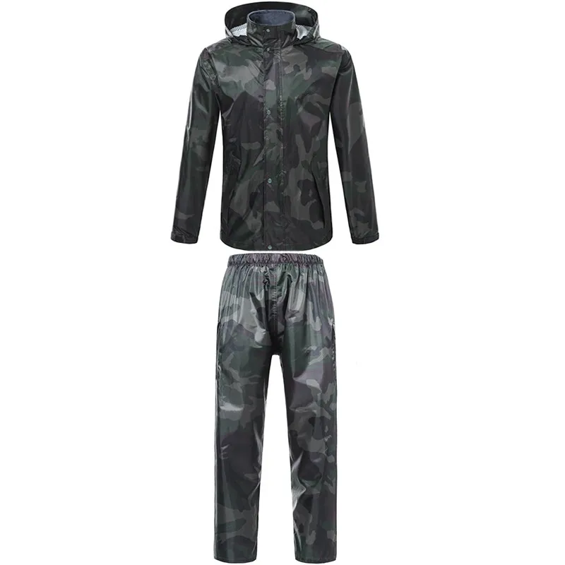 Камуфляжный раздельный дождевик штаны костюм для взрослых езды на мотоцикле