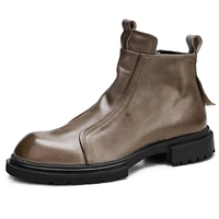 men boots casual designer shoes genuine leather cowhide autumn winter ankle boots chelsea boots men velvet cashmere high quality