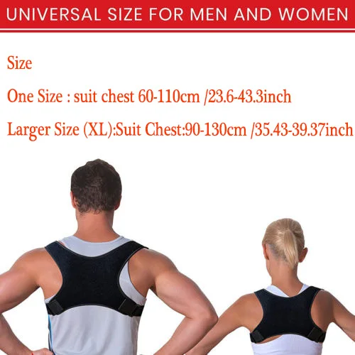 Медицинский Регулируемый Корректор осанки до ключицы для мужчин мужской бандаж