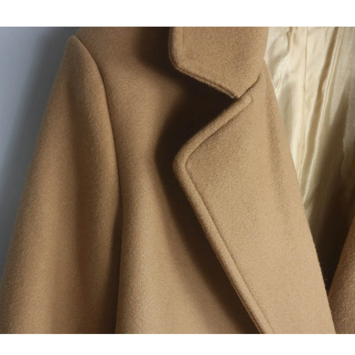 

Winter Women Coat 2019 Casual Lapel Collar Open Stitch Woolen Female Coat Fashion Warm Pocket Solid Plus Size Long Outwear Khaki