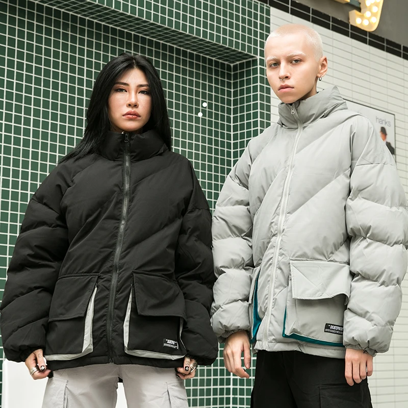 Хип-Хоп Уличная Мужская куртка с капюшоном стеганая парка зима Harajuku ретро Тренч ветровка верхняя одежда хлопок Большие размеры Новинка