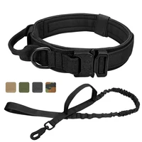 military tactical dog collar and leash working pet collar large dogs traning collar elastic bungee leash for german shepherd