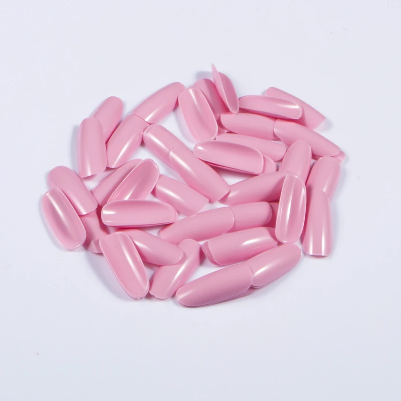 500 шт. Розовые Овальные накладные акриловые Типсы для ногтей УФ-гель полное