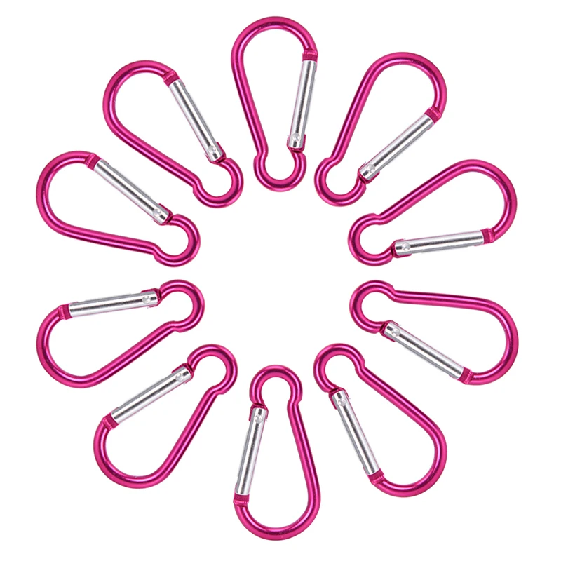 

10pcs Aluminum Alloy Carabiner D-Ring Clip Keychain Mountaineering Hook Climbing Accessories Key Chain Hiking Camp