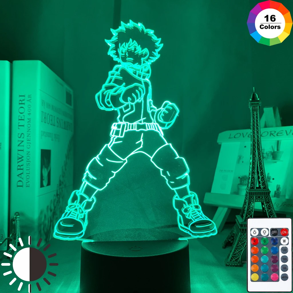 

3d-лампа Izuku Midoriya, фигурка, ночник для детской спальни, светодиодный сенсорный светсветильник льник для комнаты, аниме «Моя геройская Академи...