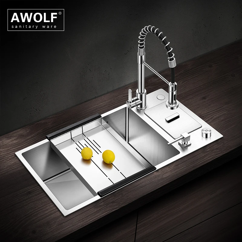 Роскошная кухонная раковина с одной чашей большая утолщенная из нержавеющей