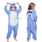 Детские пижамы единорог пижамы кигуруми для мальчиков и девочек с рисунком в стиле аниме общая панда Пижама комбинезон Детский костюм с животными, одежда для сна, для костюмированной вечеринки