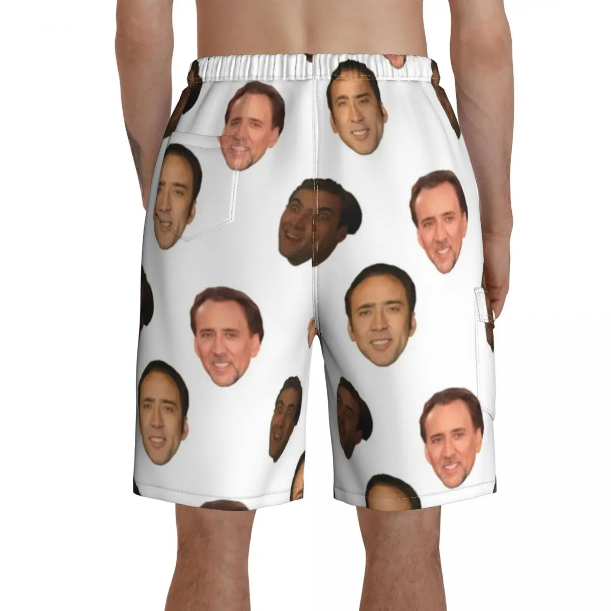 

Nicholas Cage Board Shorts Men Bathing Swimming Trunks Polyester Pattern Swim Trunks