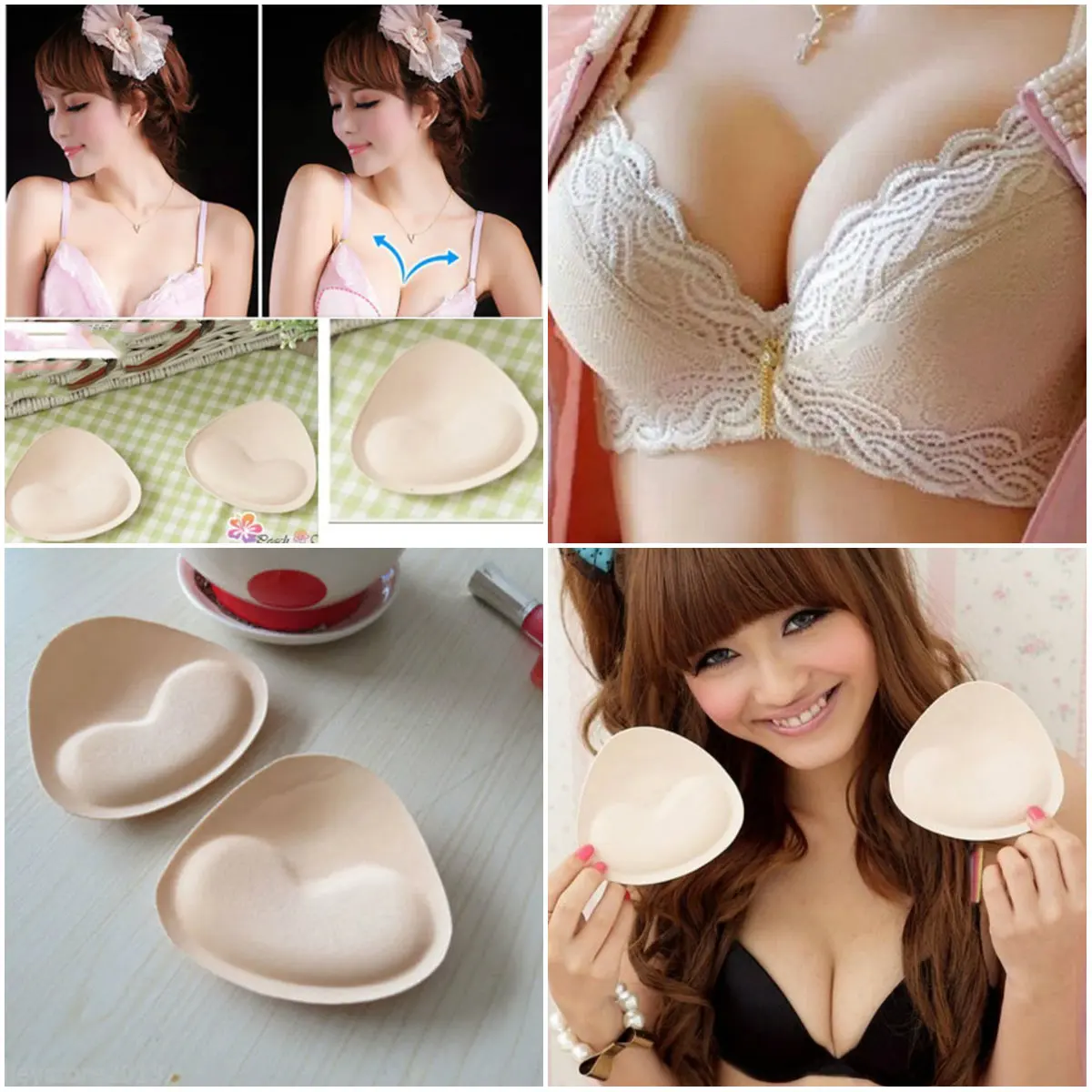 

1 Pair Women Bikini Insert Chest Pad Summer Swimsuit Padding Inserts Sponge Foam Bra Pads Chest Cup Chest Bra