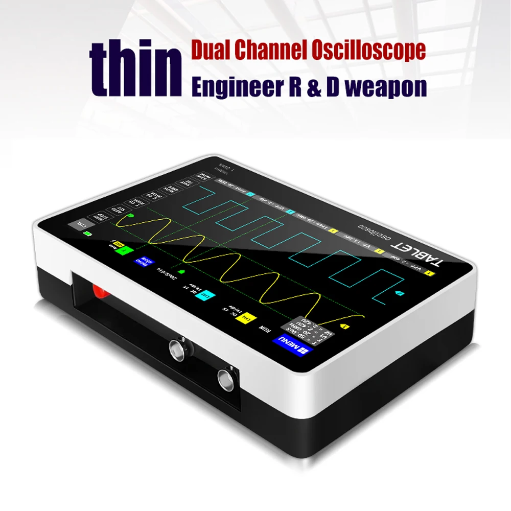 1013D 2 Channels 100MHz*2 Band Width 1GSa/s Sampling Rate Oscilloscope with 7 Inch Color TFT High Definition LCD Touching Screen |
