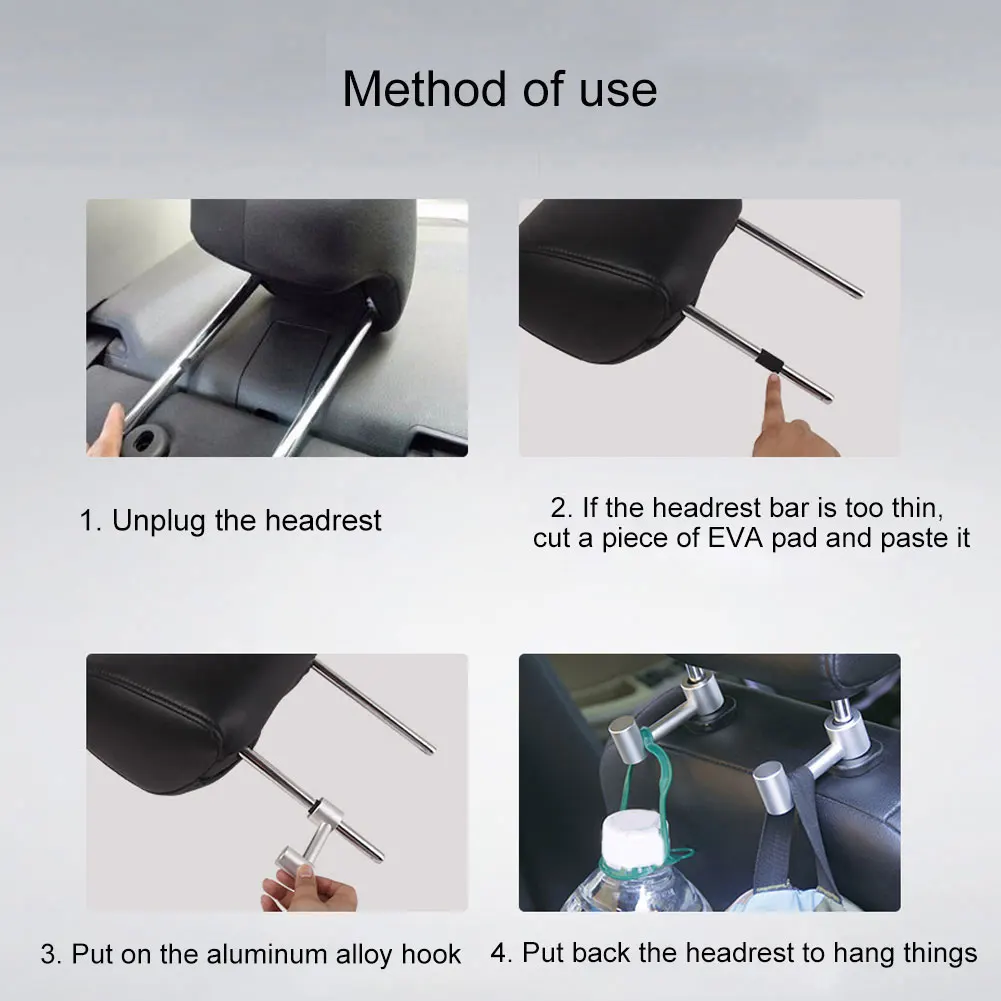 

Aluminum Alloy Car Vehicle Seat Back Headrest Mount Hook Bag Hanger Organizer