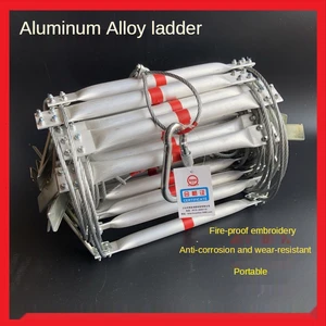 new 5m high quality fire rescue equipment aluminum alloy wire rope life saving ladder escape rope ladder to safety self help free global shipping