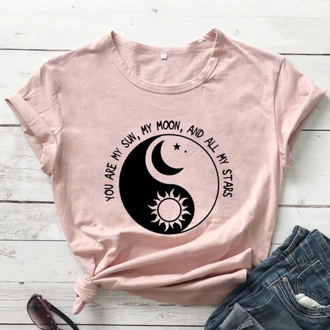 Женская футболка с надписью «You Are My Sun My Moon And All My Stars»