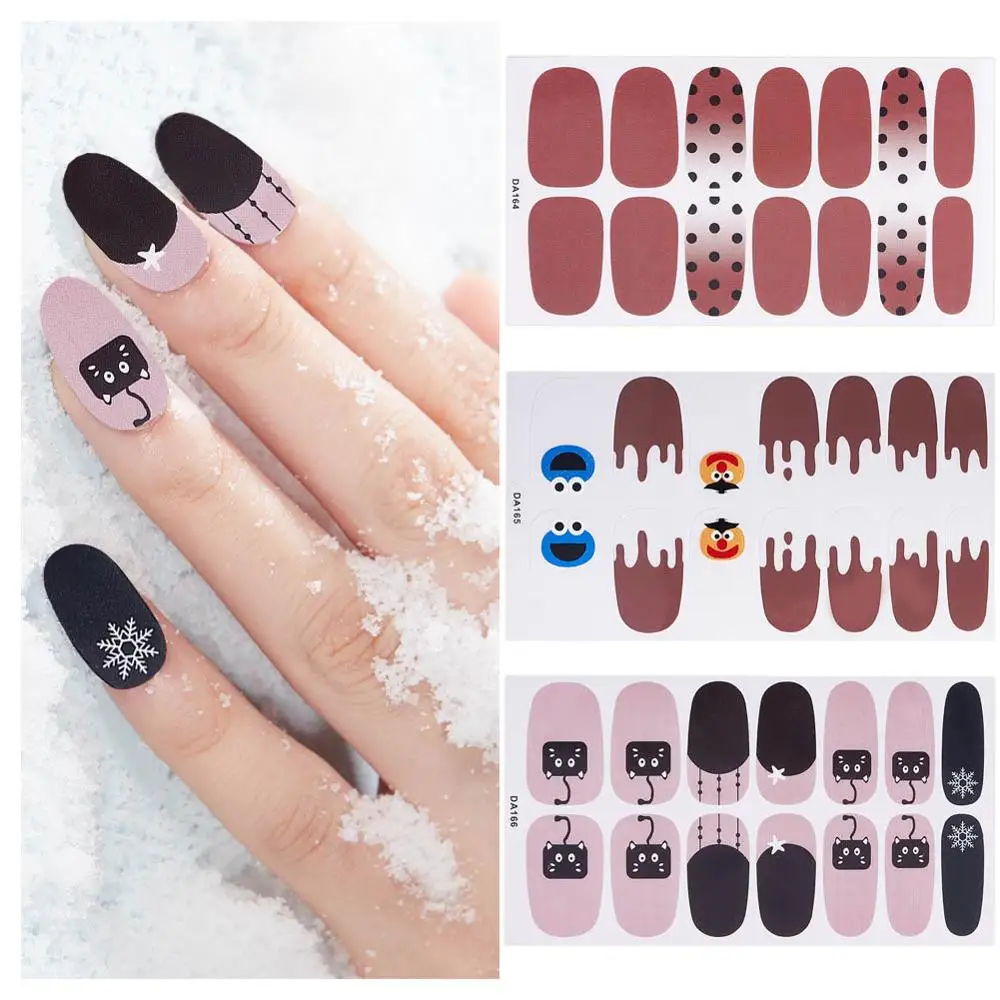 Полностью закрывающая самоклеящаяся наклейка для дизайна ногтей LOVE YOU Leopard Pattern