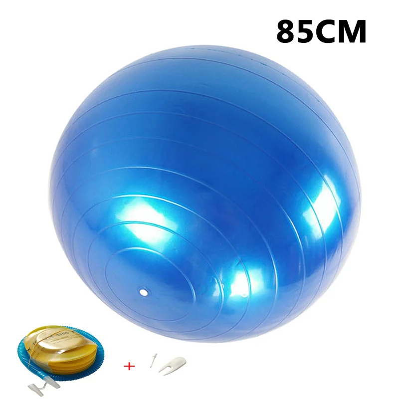 85CM Blue Мячи для йоги Пилатес фитнес спортзал массажер точки фитбол для баланса тренировки мяч 45/55/65/75/85 см с насосом - Цвет: 85CM Blue