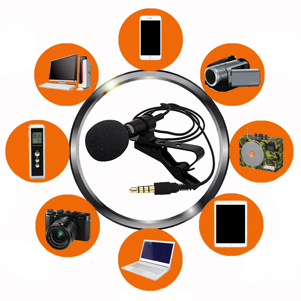 1.5m Omnidirectional Condenser Microphone for Recorder iphone 6S 7 Ppus Xiaomi Mobile phone pad DLSR Camera | Электроника