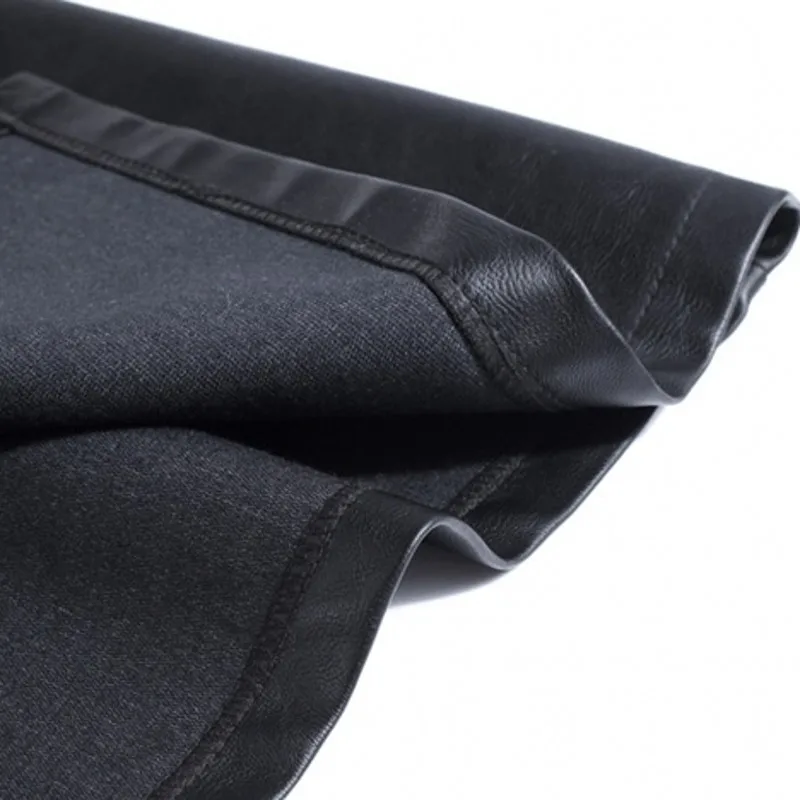 Women PU Skirt 2020 Solid Black Autumn Split Mid Length Skirts High Waist OL Quality Office Lady Female Clothes | Женская одежда