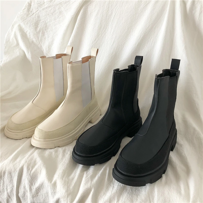 

Spring Autumn Ankle Boots for Women Shoes Brand Designer Chelsea Boots Female Platform Boots Women Fashion Zapatos Mujer
