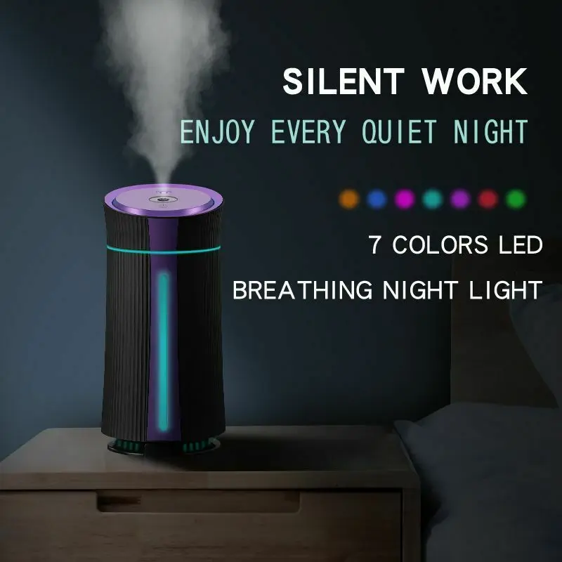 1100 мл увлажнитель воздуха USB мини атомайзер 7 цветов ночной Светильник беззвучный