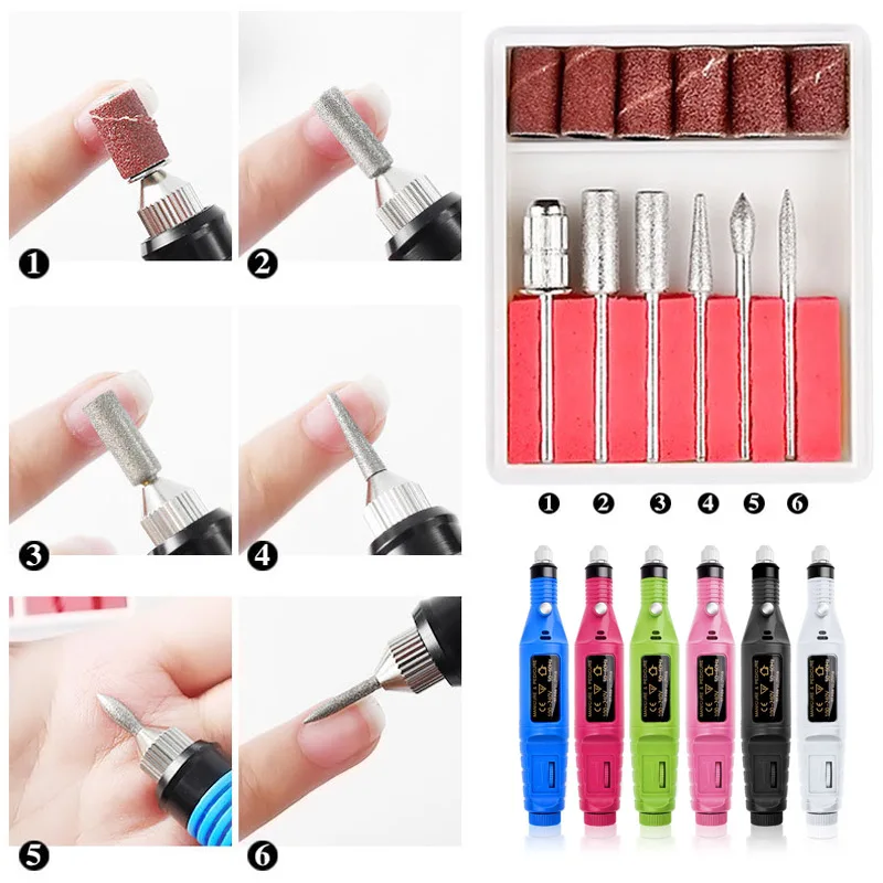 2019 Manicure Machine Electric Nail Drill Bit Set Mill Cutter Mini Art Sanding File | Красота и здоровье