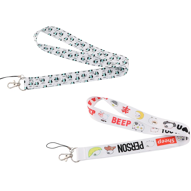 

10pcs/lot J2918 Cartoon Keychain Accessories Sheep Mobile Phone ID Badge Holder Keys Straps Neck Lanyard Camera