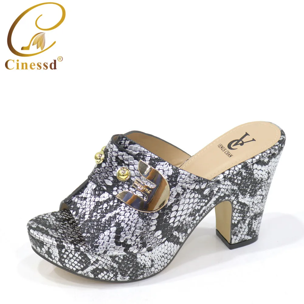 

Simple Party Prom Summer Sandals African Special Materials High Heels 6.5 CM Elegant Fashion Casual Shoes Women Sandal Plus Size