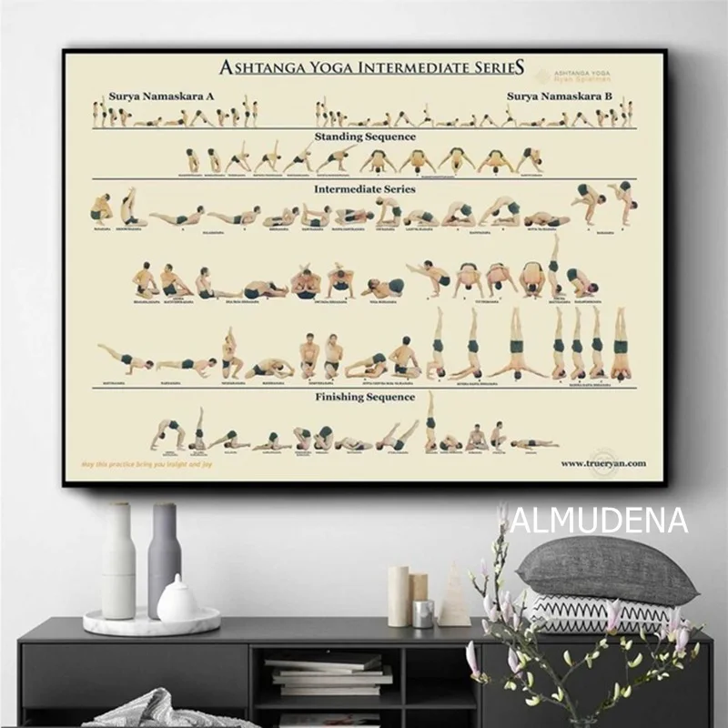 Yoga Ashtanga Primary Series Posters and Prints Wall art Decorative Picture Canvas Painting For Living Room Home Decor Unframed - Цвет: 4