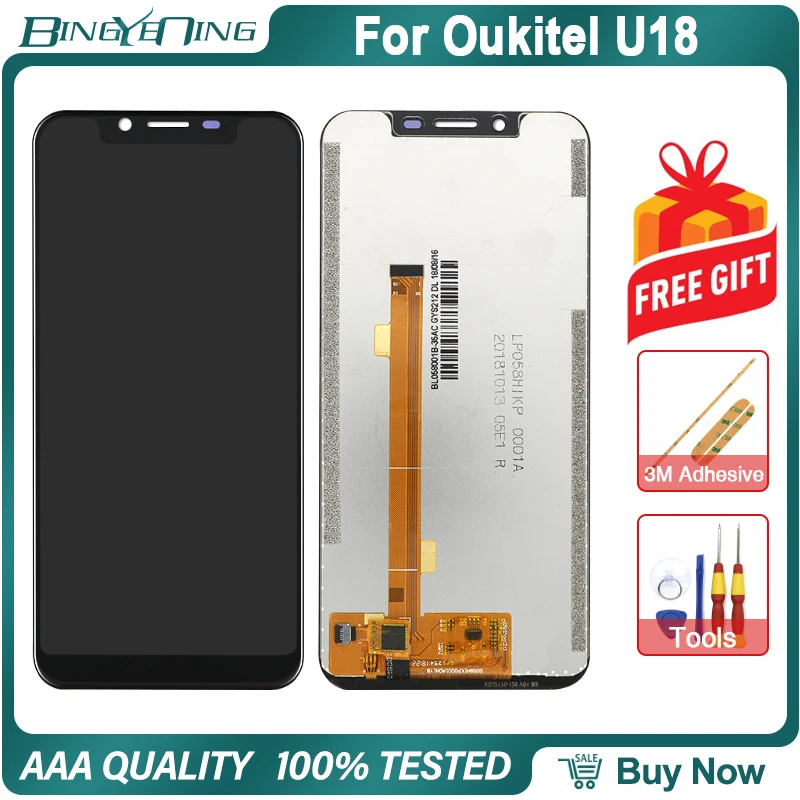 BingYeNing для Oukitel U18 ЖК дисплей и сенсорный экран дигитайзер с рамкой дисплея