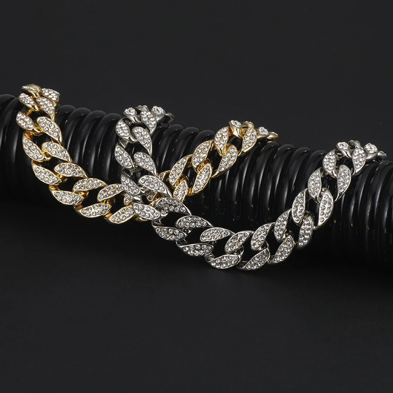 Bling Iced Out кубинское звено браслет ожерелье Мужская мода персонализированные перо подарок колье из горного хрусталя Набор хип хоп ювелирные изделия