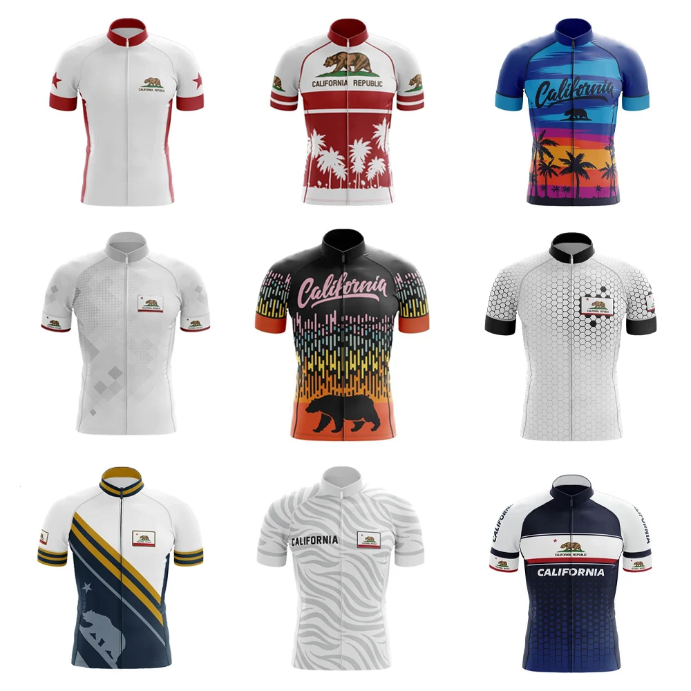 Футболка мужская велосипедная с коротким рукавом Калифорния одежда для
