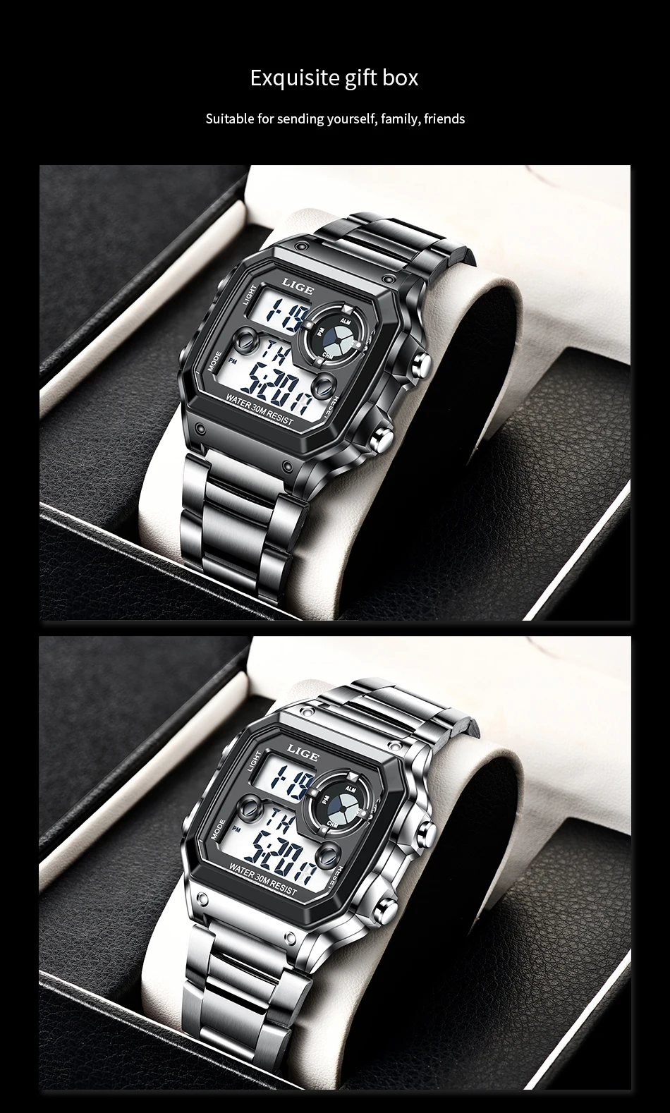pulseira de aço, relógio impermeável, marca de luxo, masculino, novo, 2023