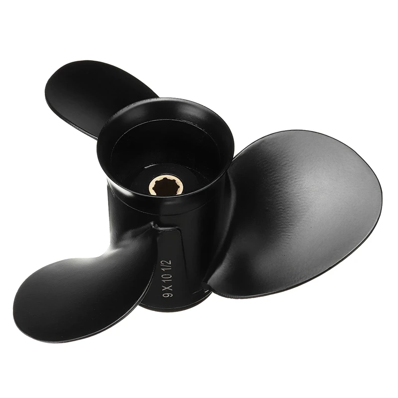 Алюминиевый лодочный подвесной пропеллер 9X10 1/2 8 лопастных зубцов 3-лопастный