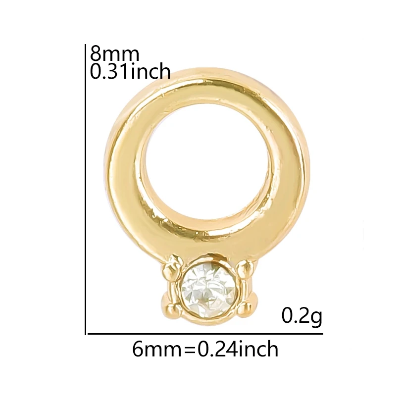 

20Pcs/Lot Gold Ring Floating Charms Hand-made DIY for Glass Lockets