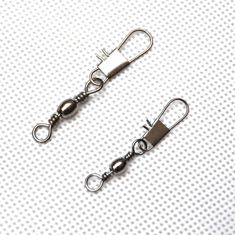 

50pcs/set Fishing Lure Turns Lock to Snap Faces Fishing Copper Swivels Connector Fishing Accessories