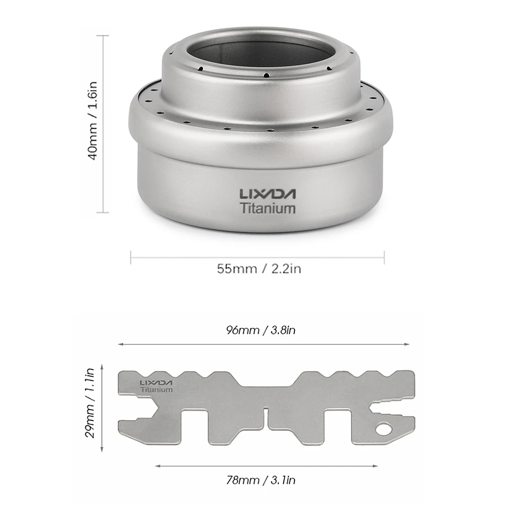 Lixada портативная мини-титана Alcoho плита с крышкой поперечная стойка для кемпинга