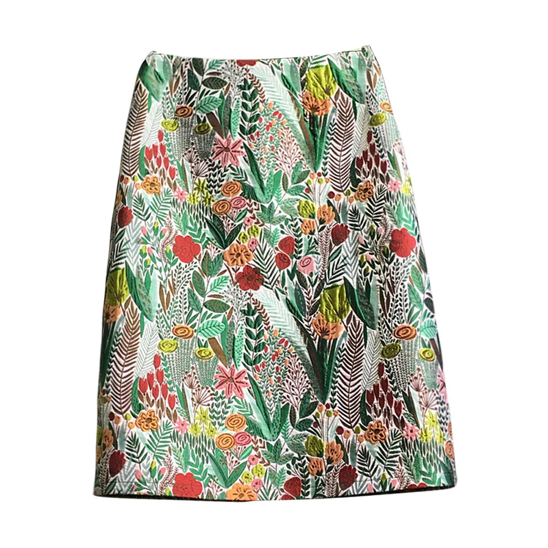 

Floral Skirt Women's Retro High Waist Midi Length Lady Skirt 2020 New Style Female All-match A-line Skirts Mujer