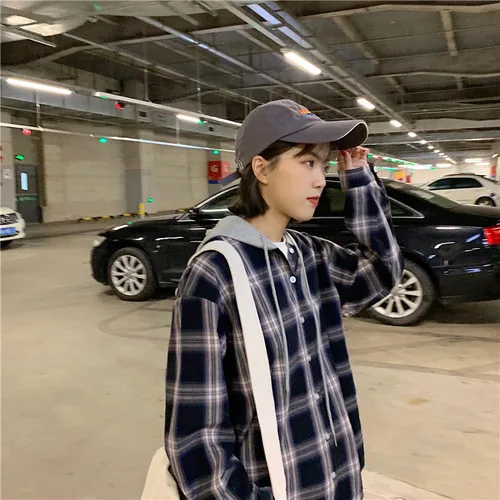 Простая Классическая клетчатая базовая одежда с капюшоном Лидер продаж